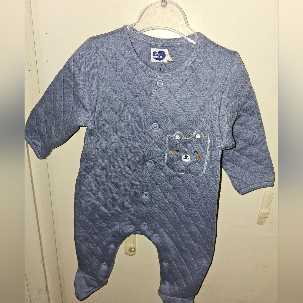 100% Organic Cotton Kids Romper w/ Pocket Protector (3mo)